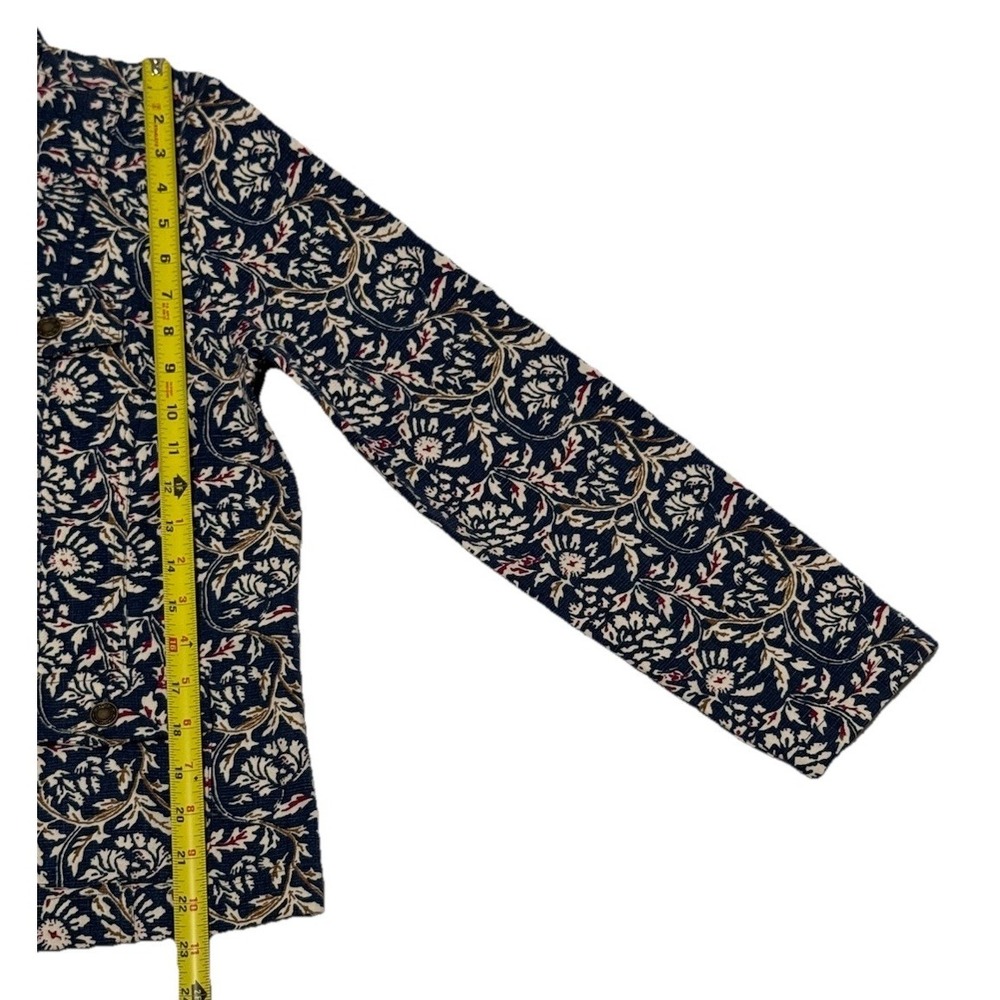 Charter Club Denim Jacket Floral Print Button Up Style Cotton Blend Size PM NWT - Picture 5 of 9